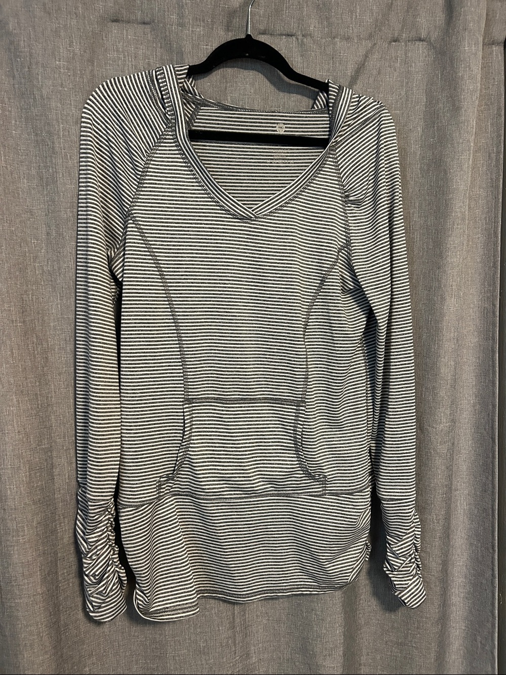 90 Degree By Reflex Blue and White Striped Hoodie XL